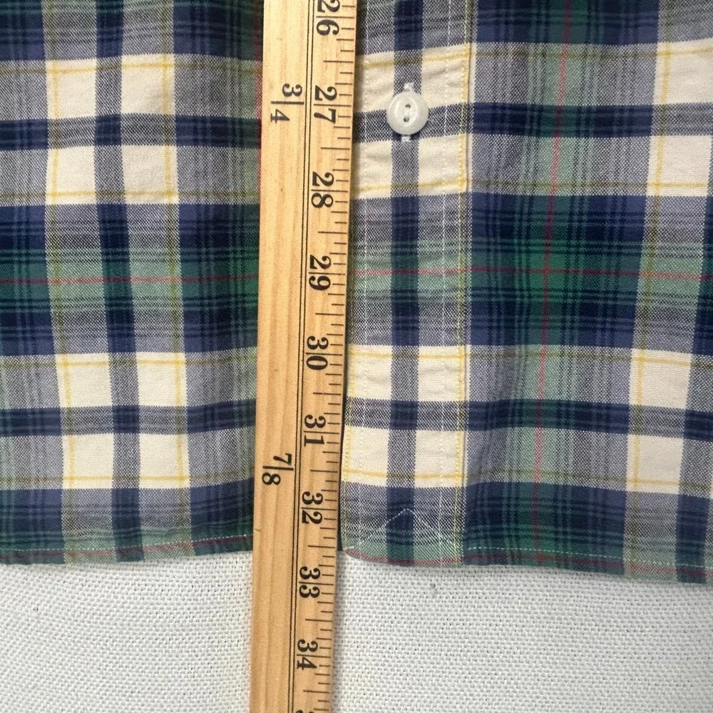 Polo Ralph Lauren Oxford Shirt Mens 3XB Big Tartan Plaid Green Navy Short Sleeve